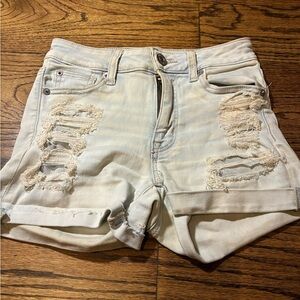American Eagle Outfitters Light Wash Ripped Jean Shorts